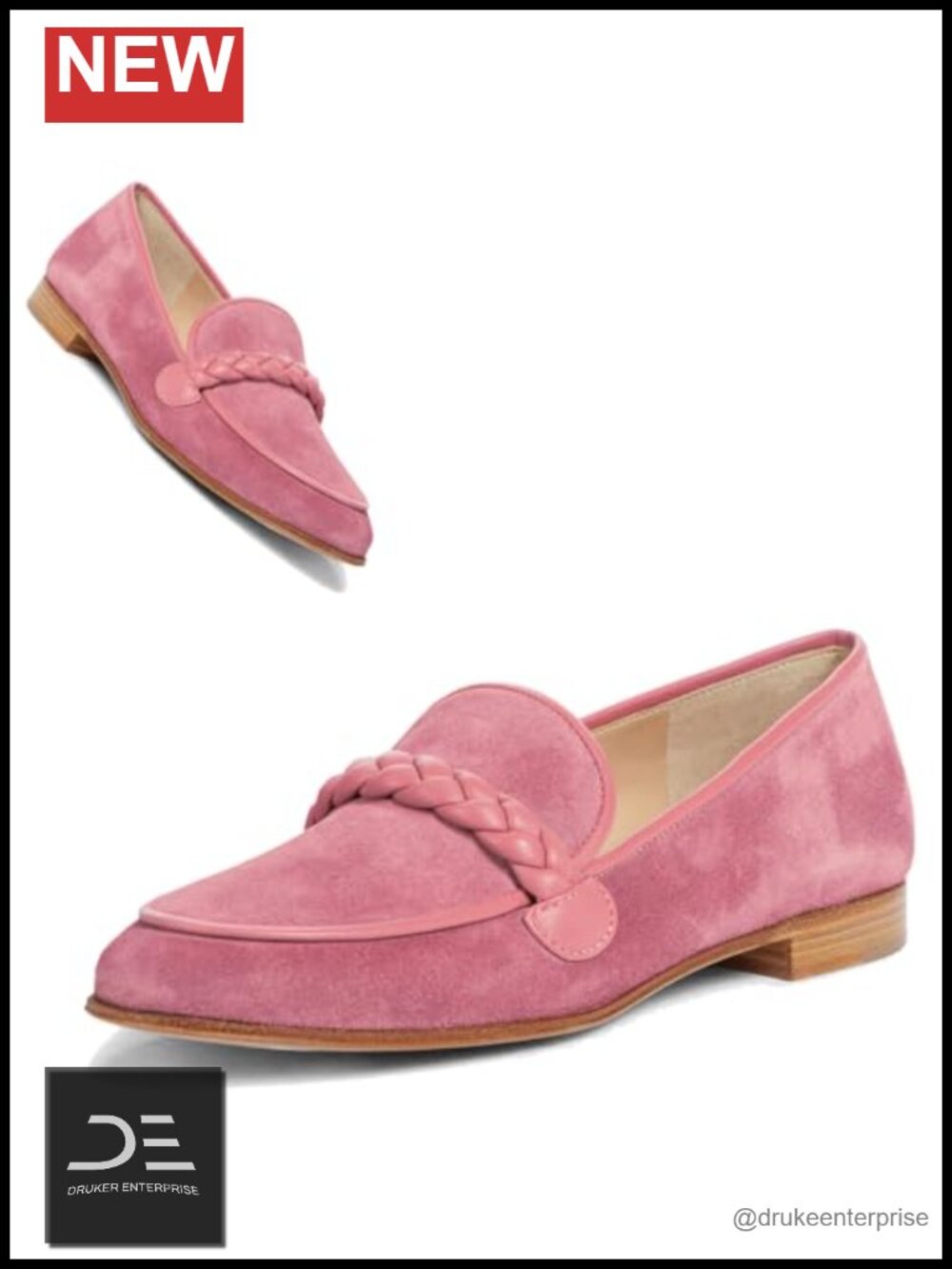 Suede Loafer Flats Slip On Penny Loafers Low Heel Square Toe Office Work Shoes